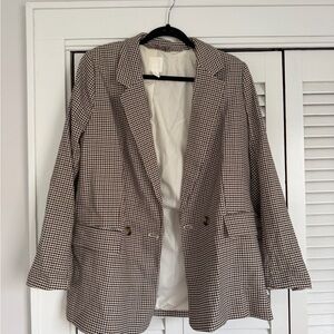 H&M Black and White Houndstooth Blazer